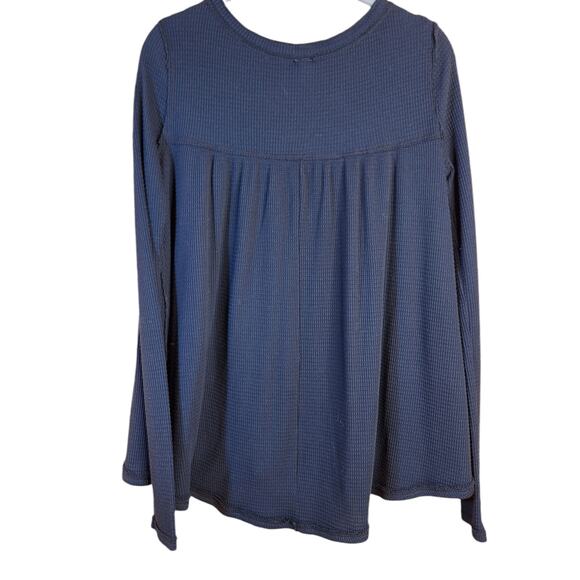 We the free Kai henley waffle thermal long-sleeved oversized tunic black XS - Picture 3 of 5